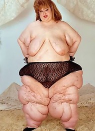 Big Beautiful Fat Bitch Posing in Black Panty